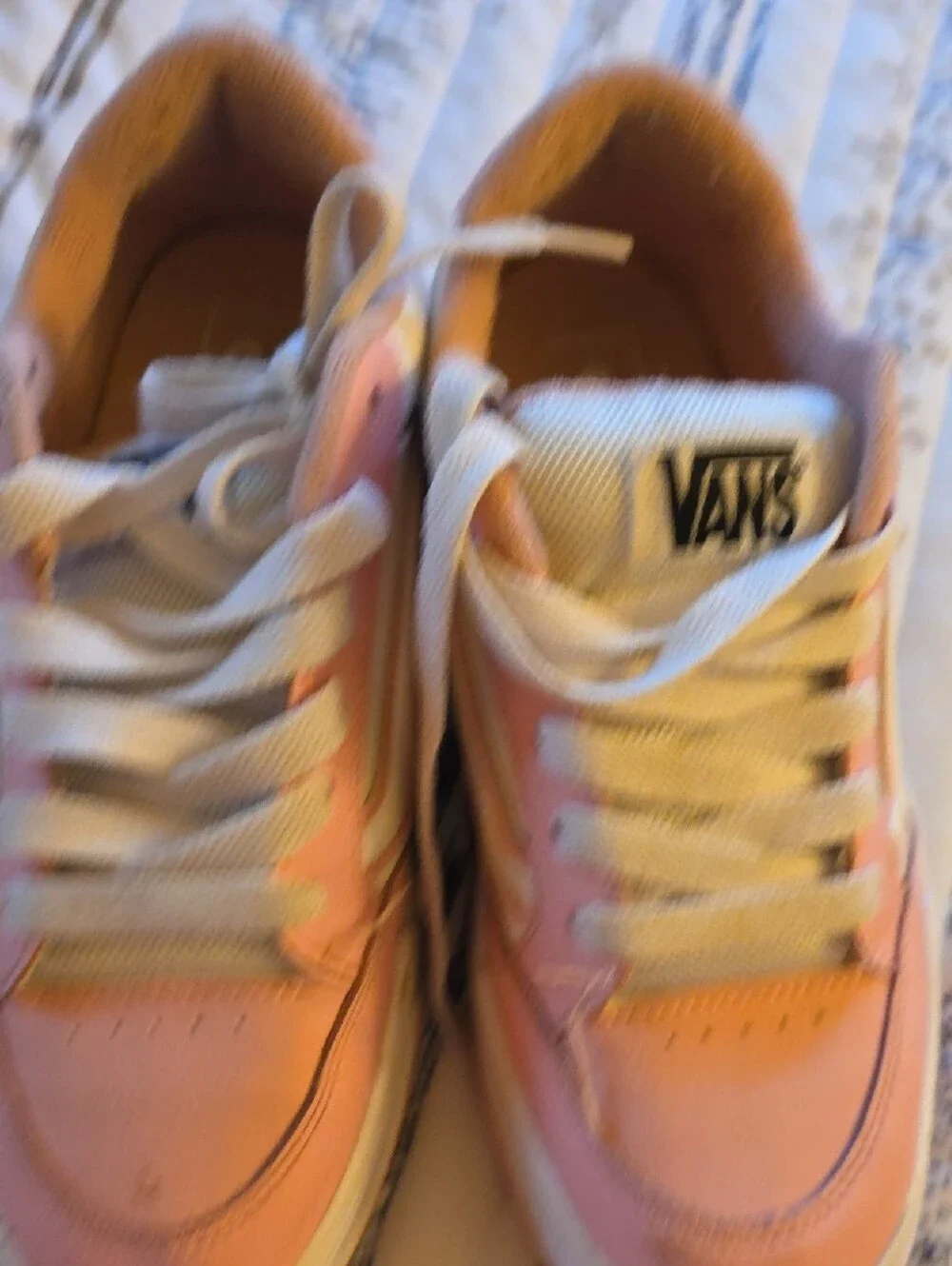 Vans Pink and White Low-Top Sneakers